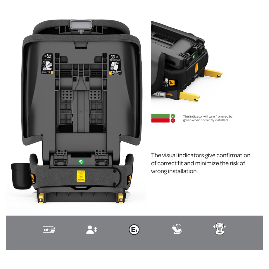 Moon Folda Go Foldable Car Seat ECE R129 i-Size with ISOFIX (Black)