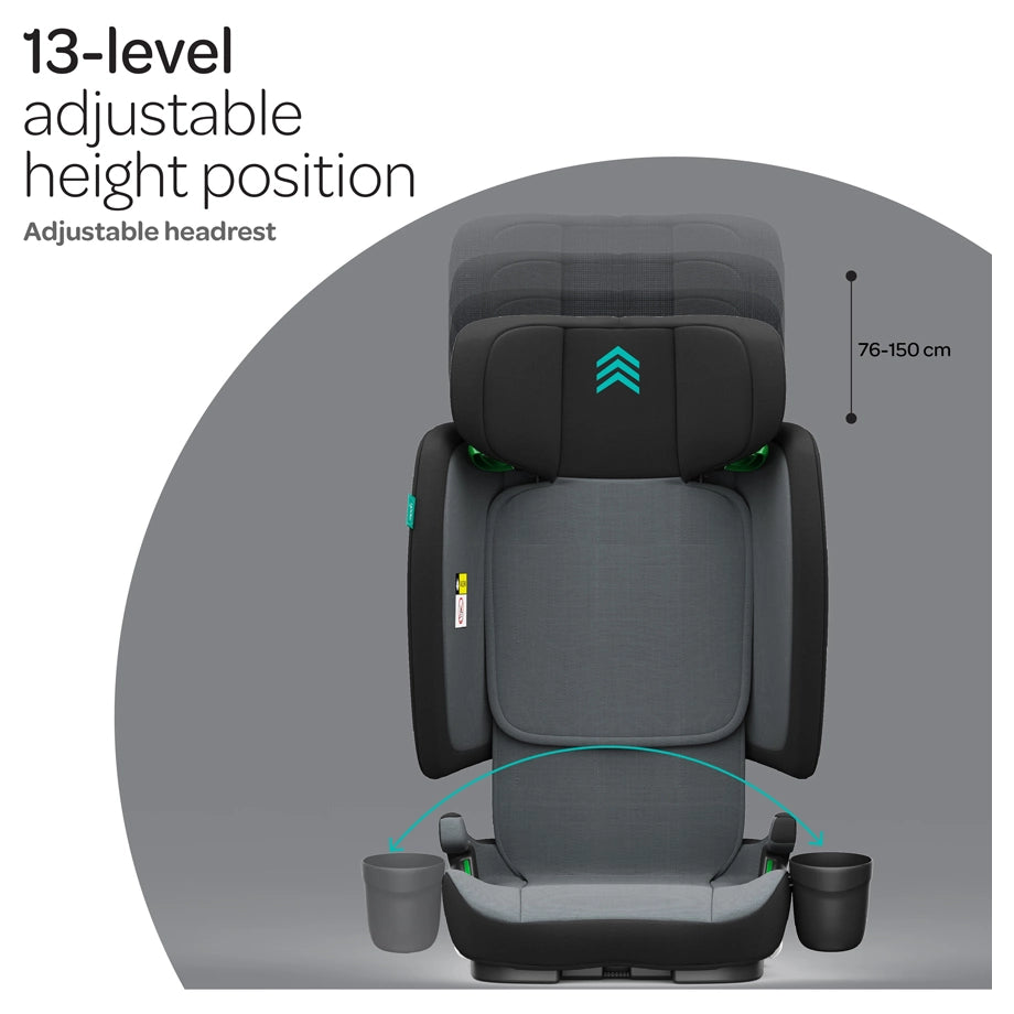 Moon Folda Go Foldable Car Seat ECE R129 i-Size with ISOFIX (Black)