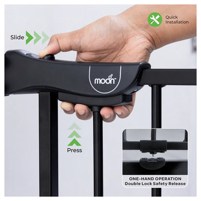 Moon Secura Baby Safety Gate Auto Lock Barrier 76–80cm (Black)