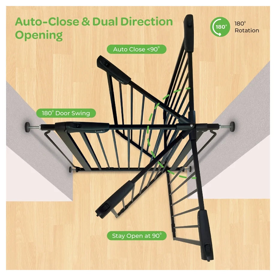 Moon Secura Baby Safety Gate Auto Lock Barrier 76–80cm (Black)