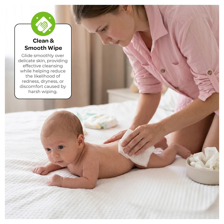 Moon Bamboo Tissues Biodegradable Vegan Baby Wipes (Pack of 100)