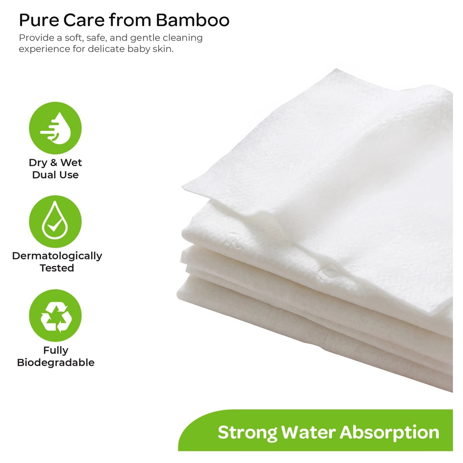 Moon Bamboo Tissues Biodegradable Vegan Baby Wipes (Pack of 100)