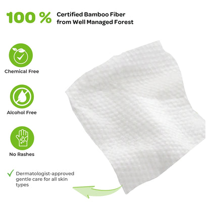 Moon Bamboo Tissues Biodegradable Vegan Baby Wipes (Pack of 100)