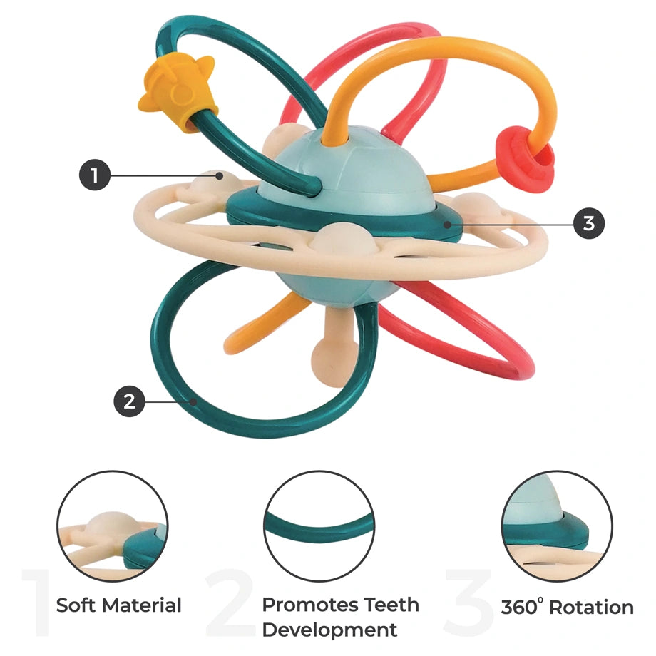 Moon Spinny Rattle & Teether Activity Ball
