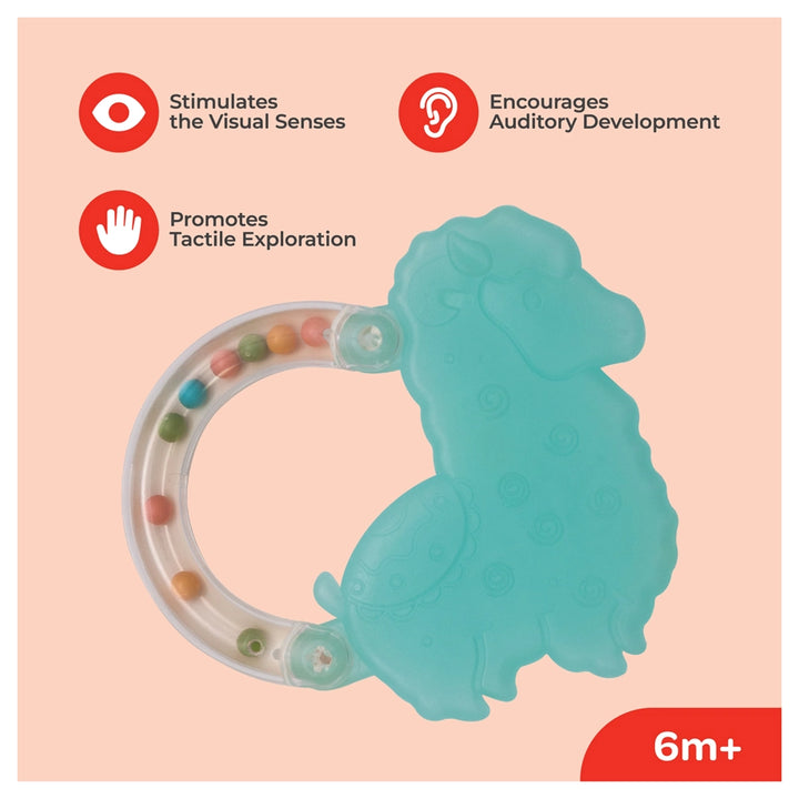 Moon Fuzzy Friends Soft Baby Rattle & Teether (Sheep)