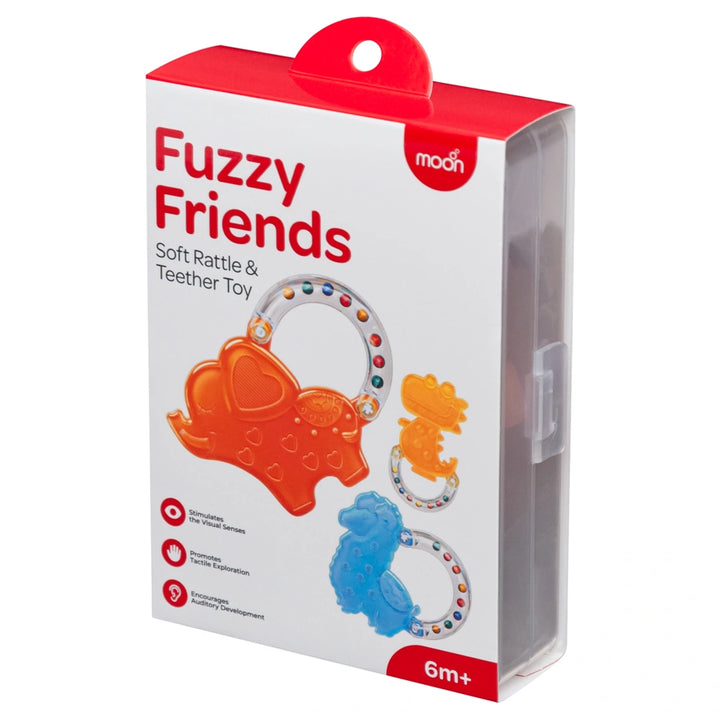 Moon Fuzzy Friends Soft Baby Rattle & Teether (Sheep)