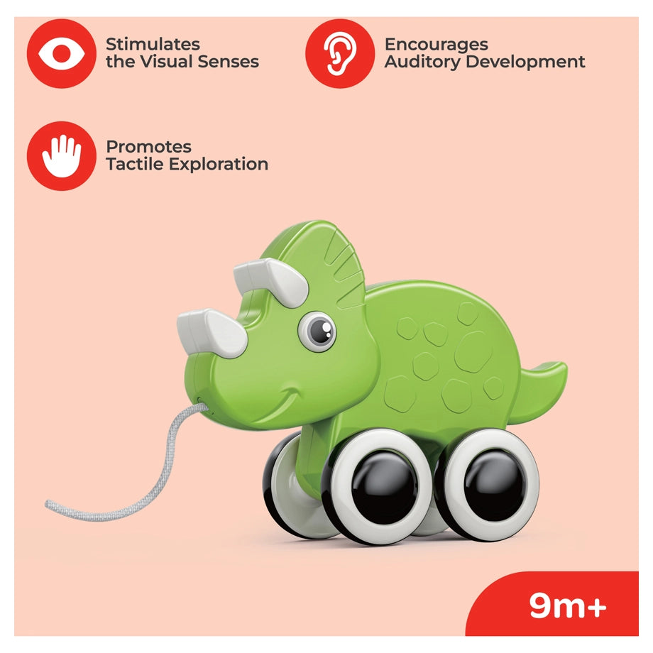 Moon Rolling Buddy Pull Along Montessori Stacking Toy Rhino