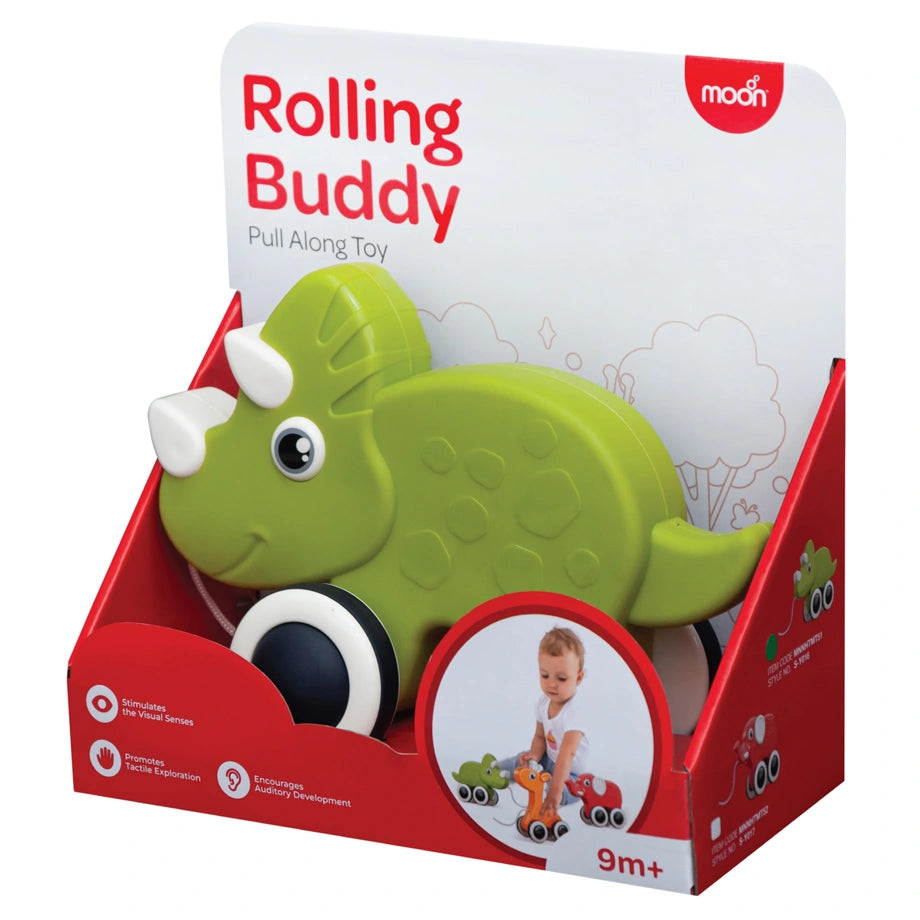 Moon Rolling Buddy Pull Along Montessori Stacking Toy Rhino