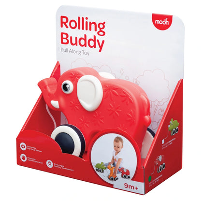 Moon Rolling Buddy Pull Along Montessori Stacking Toy Elephant