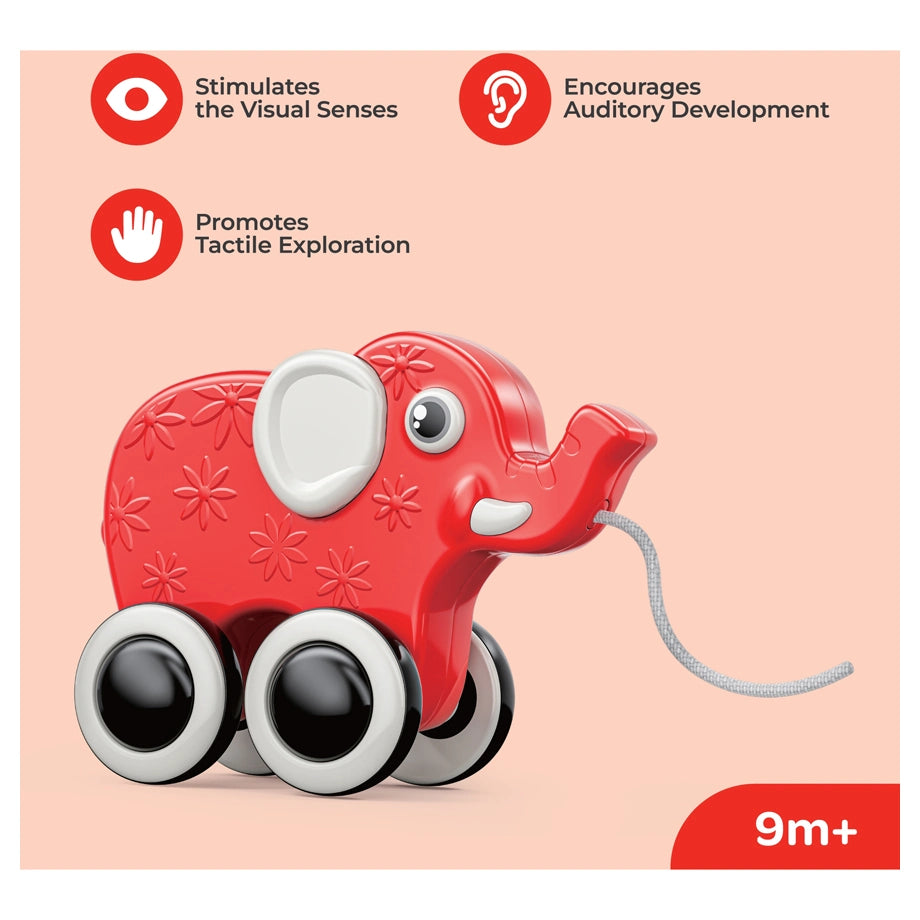 Moon Rolling Buddy Pull Along Montessori Stacking Toy Elephant