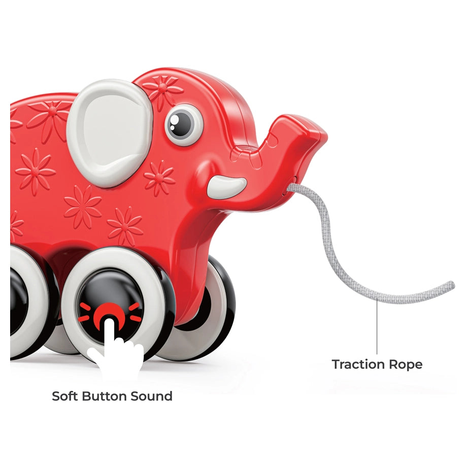 Moon Rolling Buddy Pull Along Montessori Stacking Toy Elephant