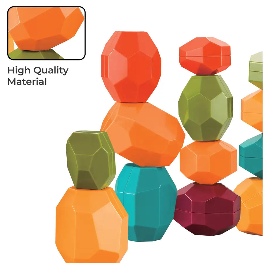 Moon Rock & Stack Balancing Toy Blocks 12 pcs