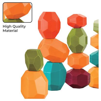 Moon Rock & Stack Balancing Toy Blocks 12 pcs