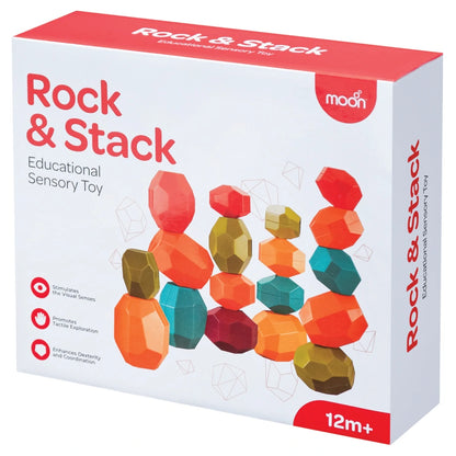 Moon Rock & Stack Balancing Toy Blocks 12 pcs