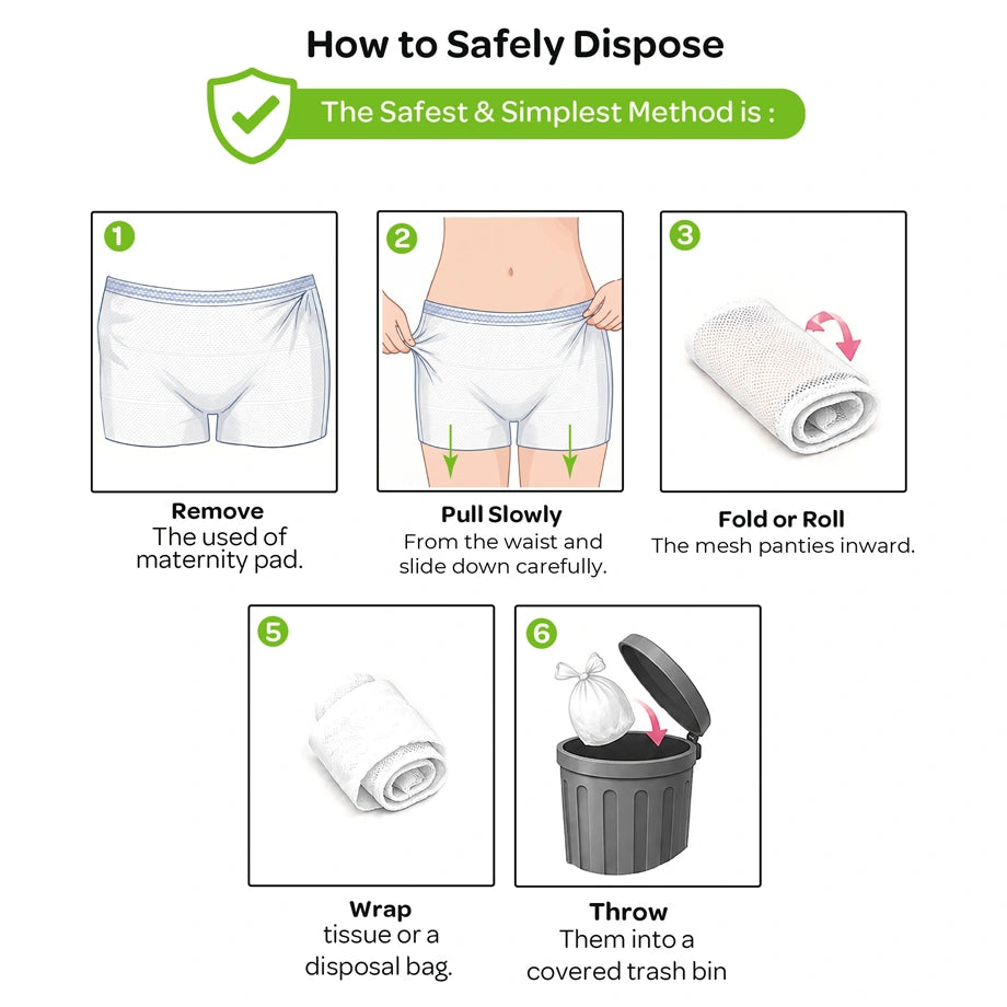 Moon Disposable Postpartum Mesh Panties Stretchable Breathable (Pack of 5)