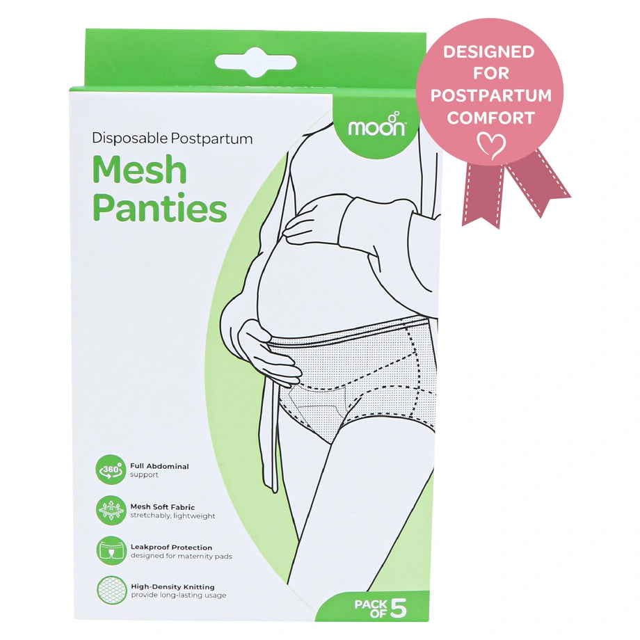 Moon Disposable Postpartum Mesh Panties Stretchable Breathable (Pack of 5)