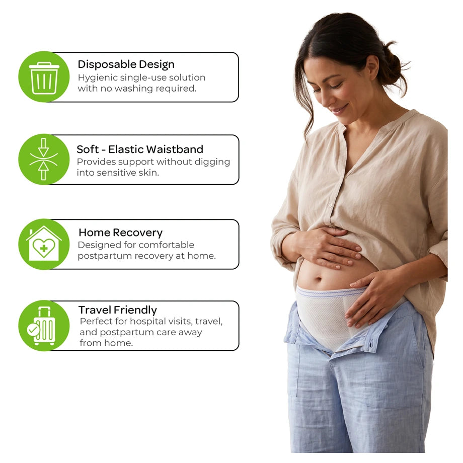 Moon Disposable Postpartum Mesh Panties Stretchable Breathable (Pack of 5)