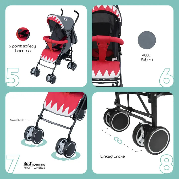 Moon Safari Stroller Character - Shark