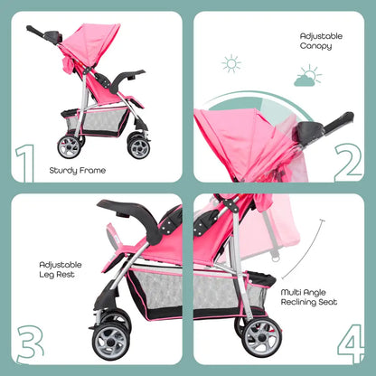 Moon Trek One Fold Stroller (Pink)