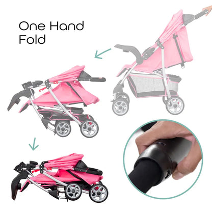 Moon Trek One Fold Stroller (Pink)