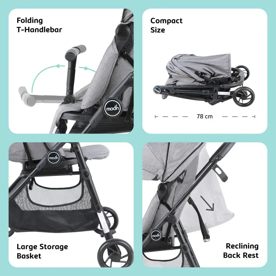 Moon 360 Stroller (Grey) Moon 360 Stroller (Grey)
