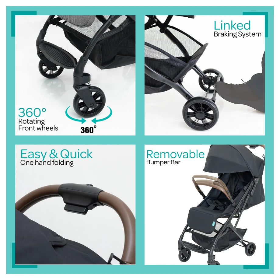Moon Ritzi-Lite Baby Cabin Stroller (Black)