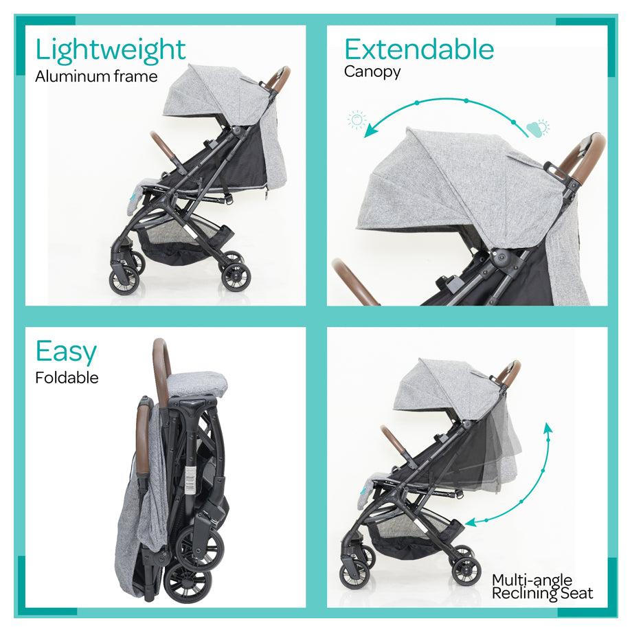 Moon Ritzi-Lite Baby Cabin Stroller (Grey)