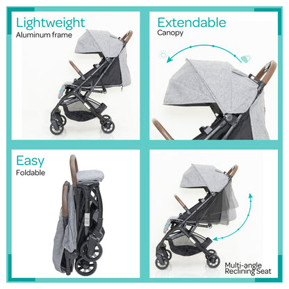 Moon Ritzi-Lite Baby Cabin Stroller (Grey)