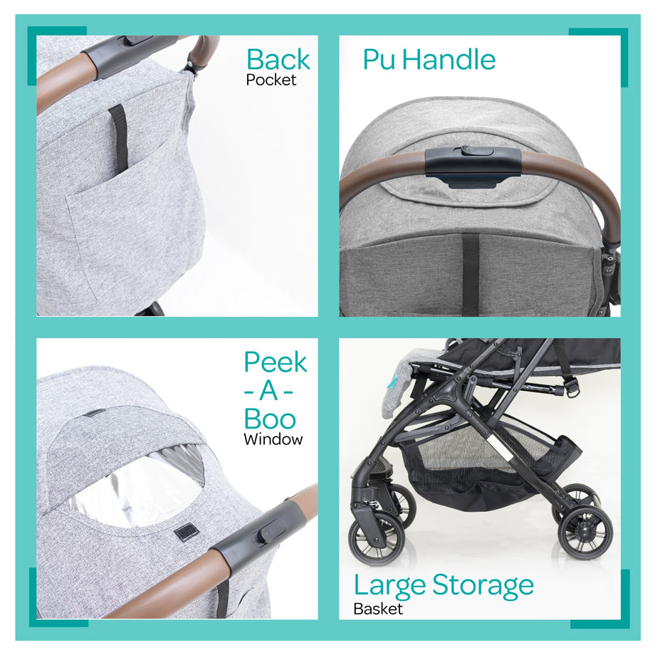 Moon Ritzi-Lite Baby Cabin Stroller (Grey)