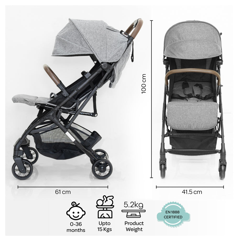 Moon Ritzi-Lite Baby Cabin Stroller (Grey)
