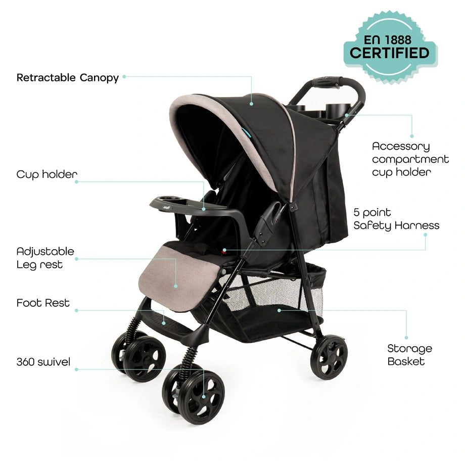Moon Metro Urban Baby Stroller (Black)