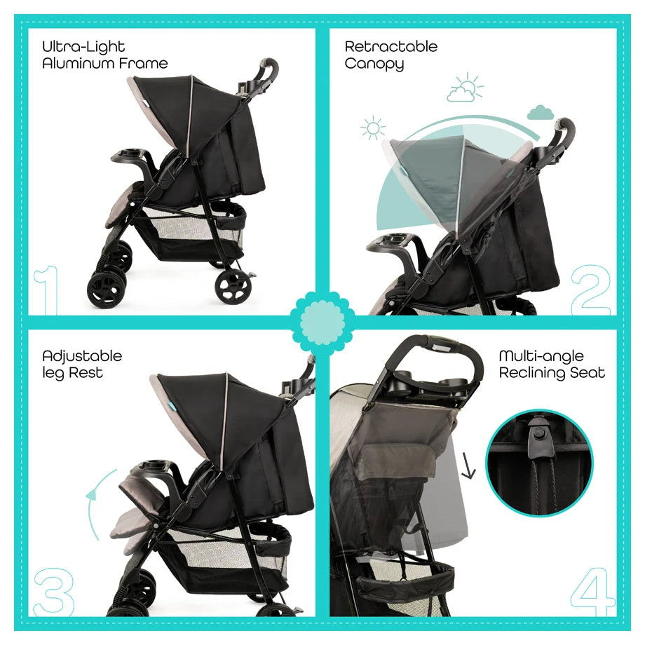Moon Metro Urban Baby Stroller (Black)