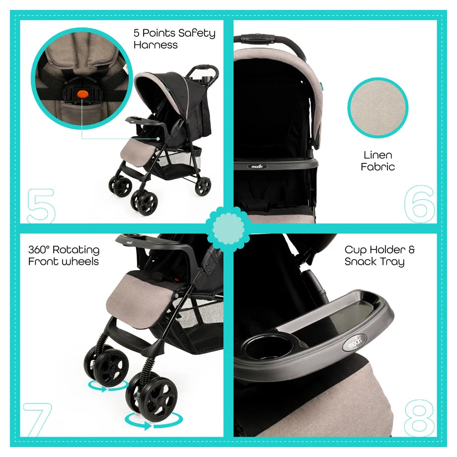 Moon Metro Urban Baby Stroller (Black)