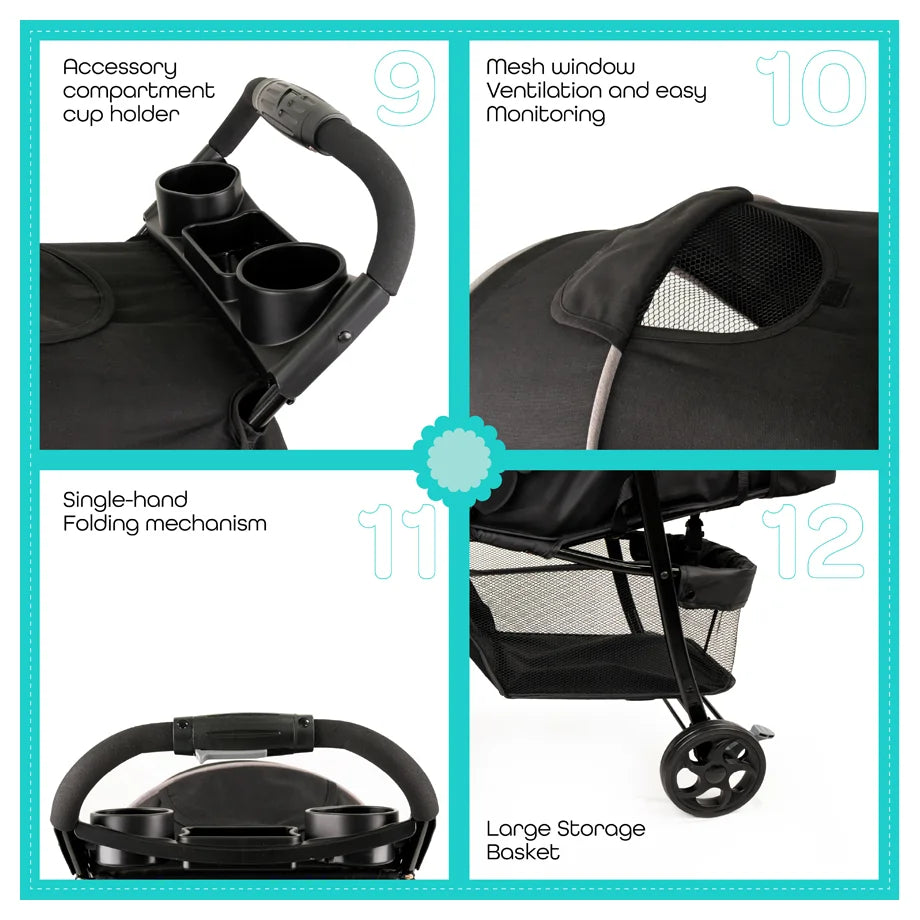 Moon Metro Urban Baby Stroller (Black)