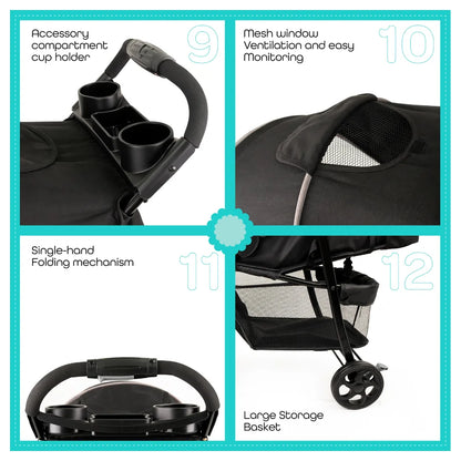 Moon Metro Urban Baby Stroller (Black)