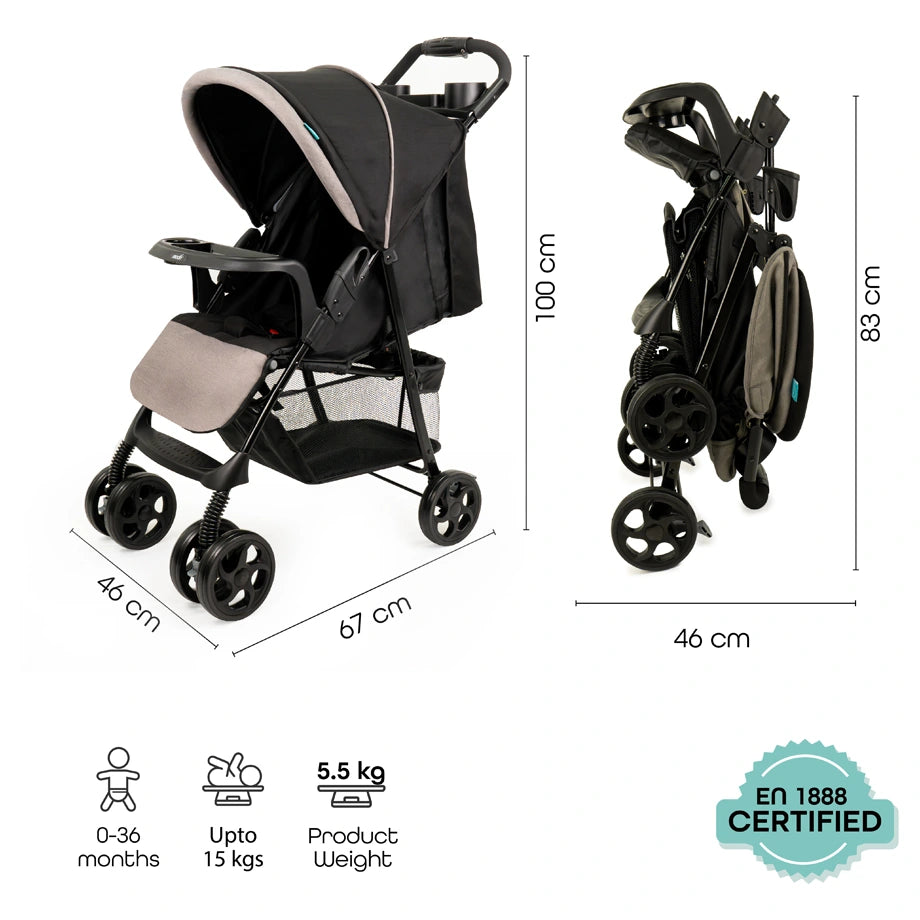 Moon Metro Urban Baby Stroller (Black)