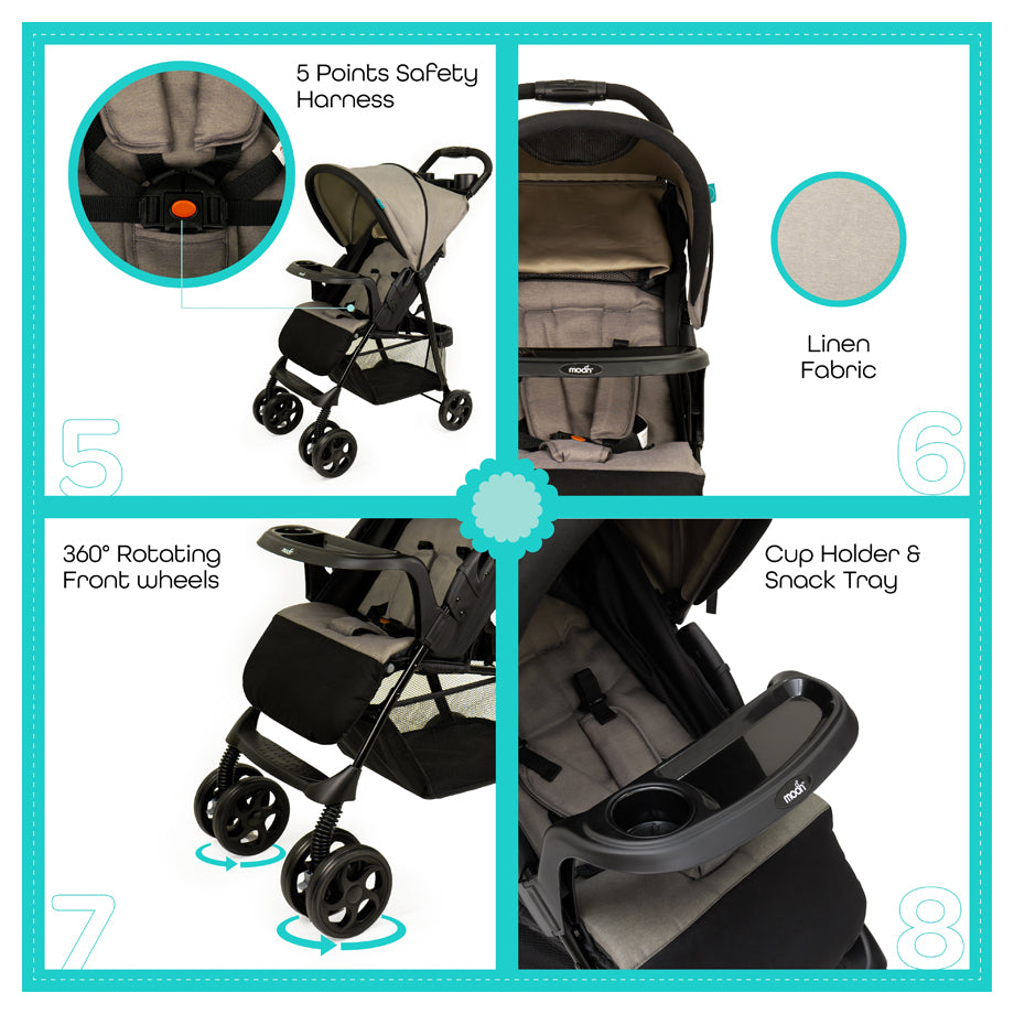 Moon Metro Urban Baby Stroller (Grey)