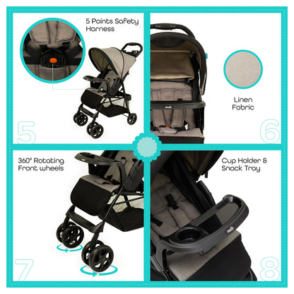 Moon Metro Urban Baby Stroller (Grey)