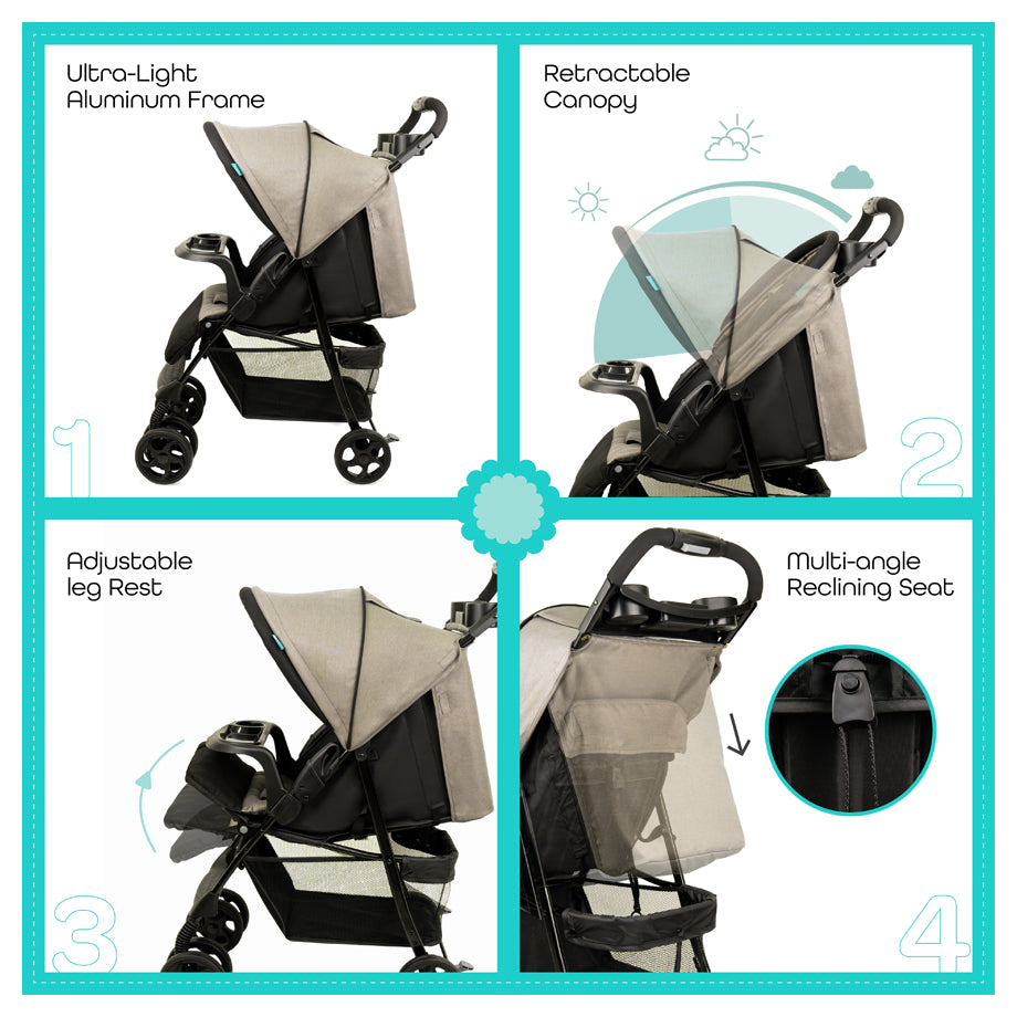 Moon Metro Urban Baby Stroller (Grey)