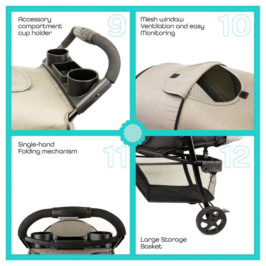 Moon Metro Urban Baby Stroller (Grey)