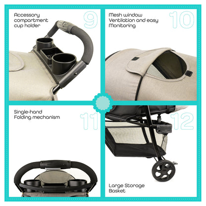 Moon Metro Urban Baby Stroller (Grey)