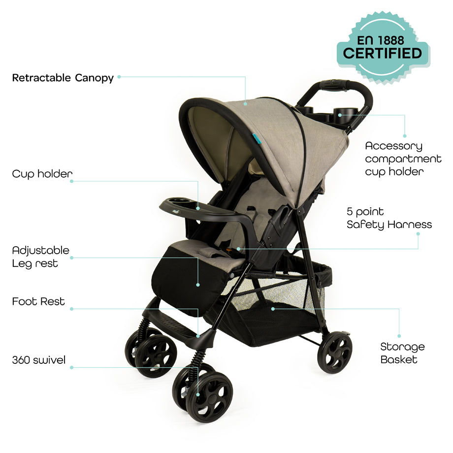 Moon Metro Urban Baby Stroller (Grey)