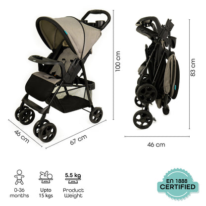 Moon Metro Urban Baby Stroller (Grey)