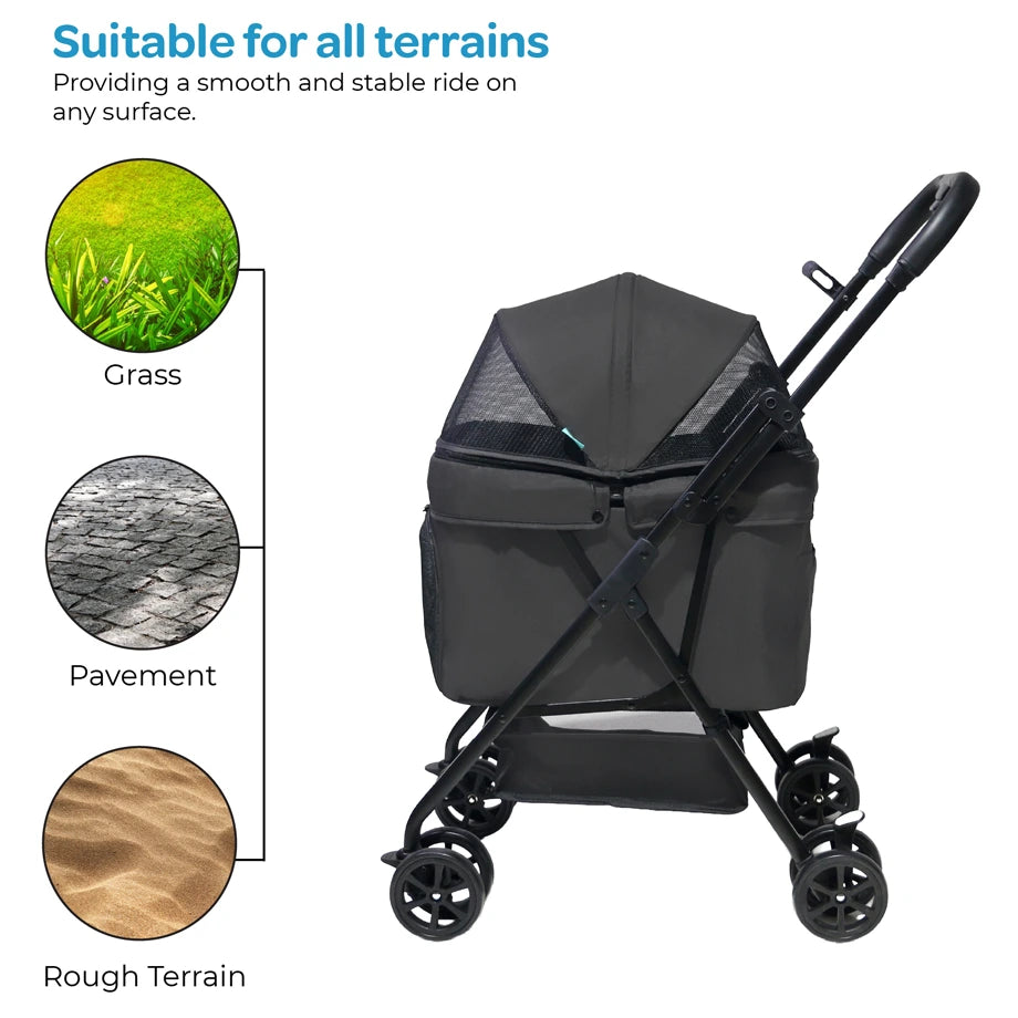 Moon PawPerch Pet Stroller (Grey)