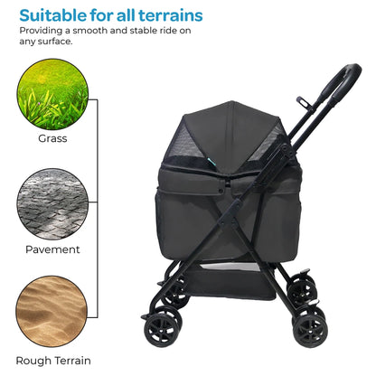 Moon PawPerch Pet Stroller (Grey)