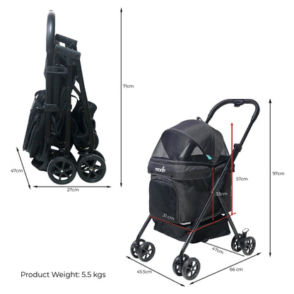 Moon PawPerch Pet Stroller (Black)