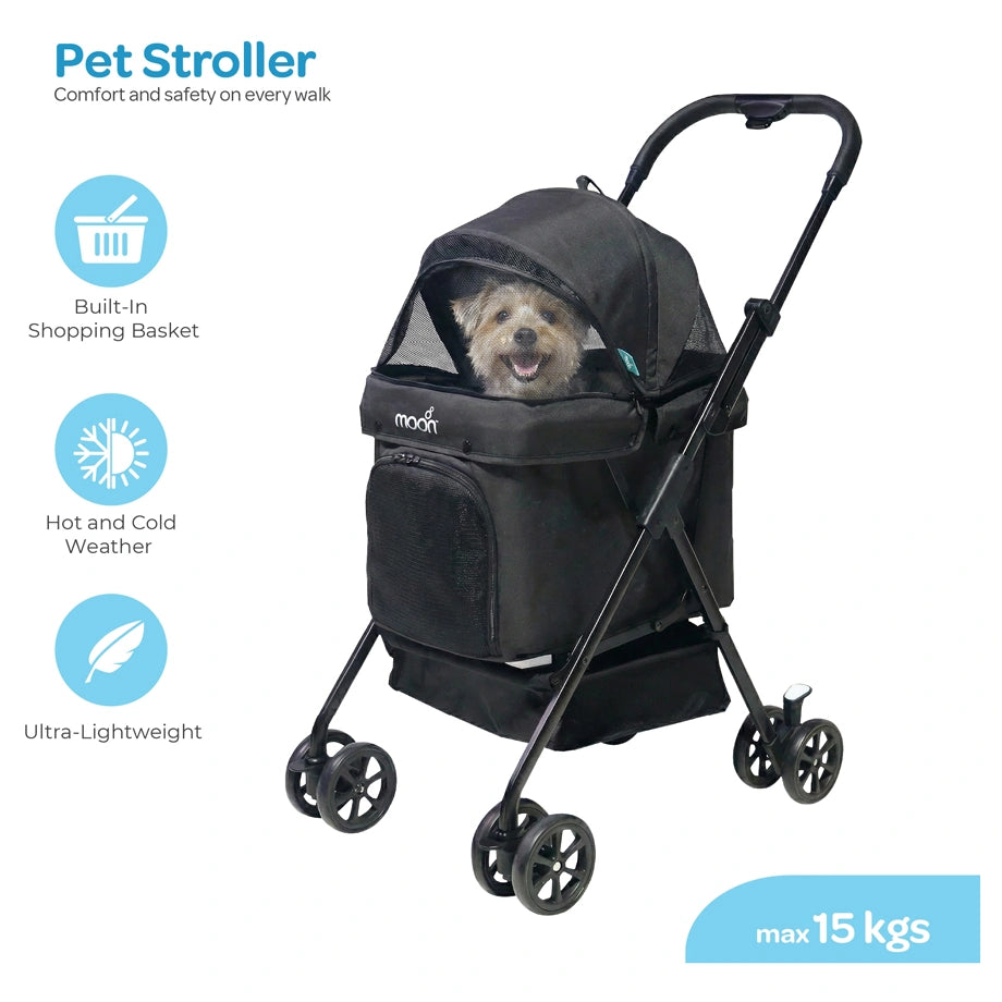 Moon PawPerch Pet Stroller (Black)