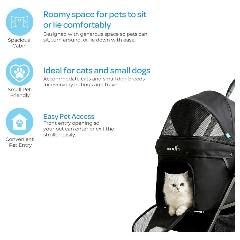 Moon PawPerch Pet Stroller (Black)