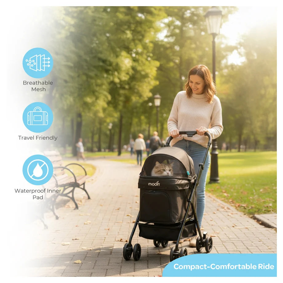 Moon PawPerch Pet Stroller (Black)
