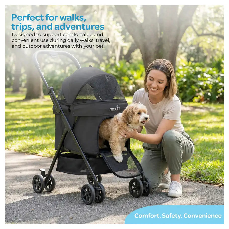Moon PawPerch Pet Stroller (Black)